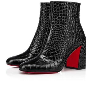 Christian Louboutin Turela Booty 85 mm Chaussures en Cuir de Veau Noir