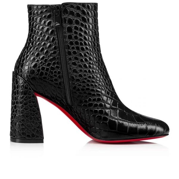 Christian Louboutin Turela Booty 85 mm Chaussures en Cuir de Veau Noir – Image 2