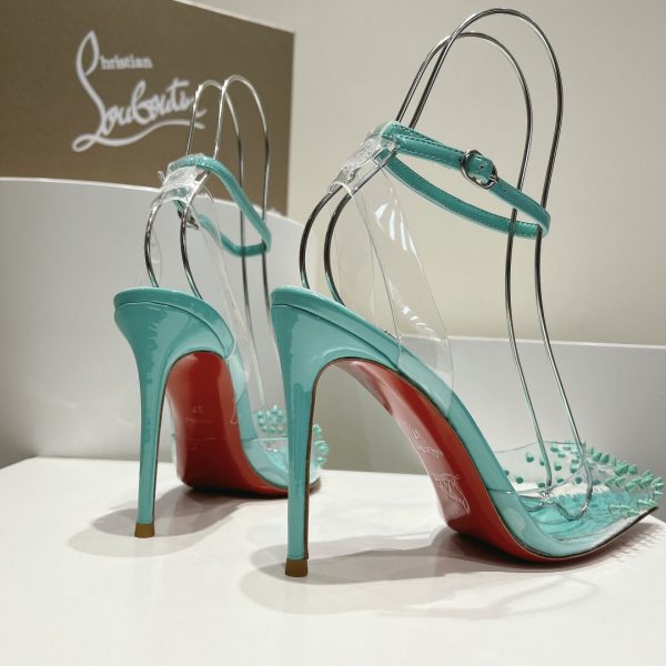 Christian Louboutin Spikoo 100mm Escarpins PVC et Cuir Menthe – Image 4