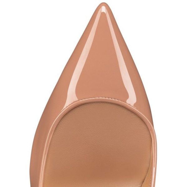 Christian Louboutin Sporty Kate 85 mm Escarpins Veau Verni Souple Rose Pâle – Image 4