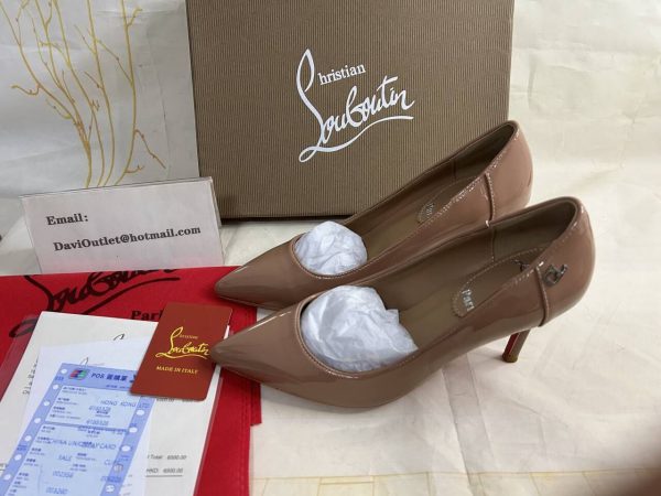 Christian Louboutin Sporty Kate 85 mm Escarpins Veau Verni Souple Rose Pâle – Image 5