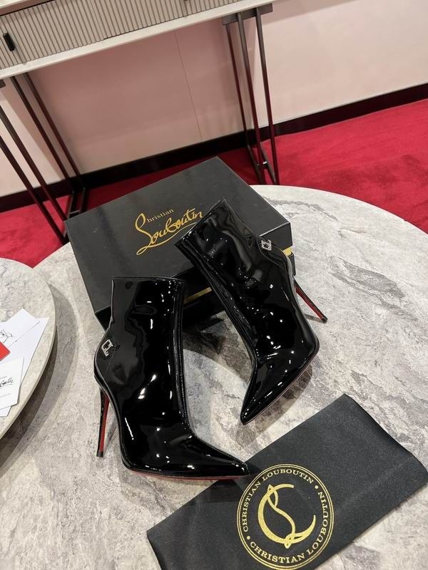 Christian Louboutin Sporty Kate Bottines 85mm Cuir Verni Noir