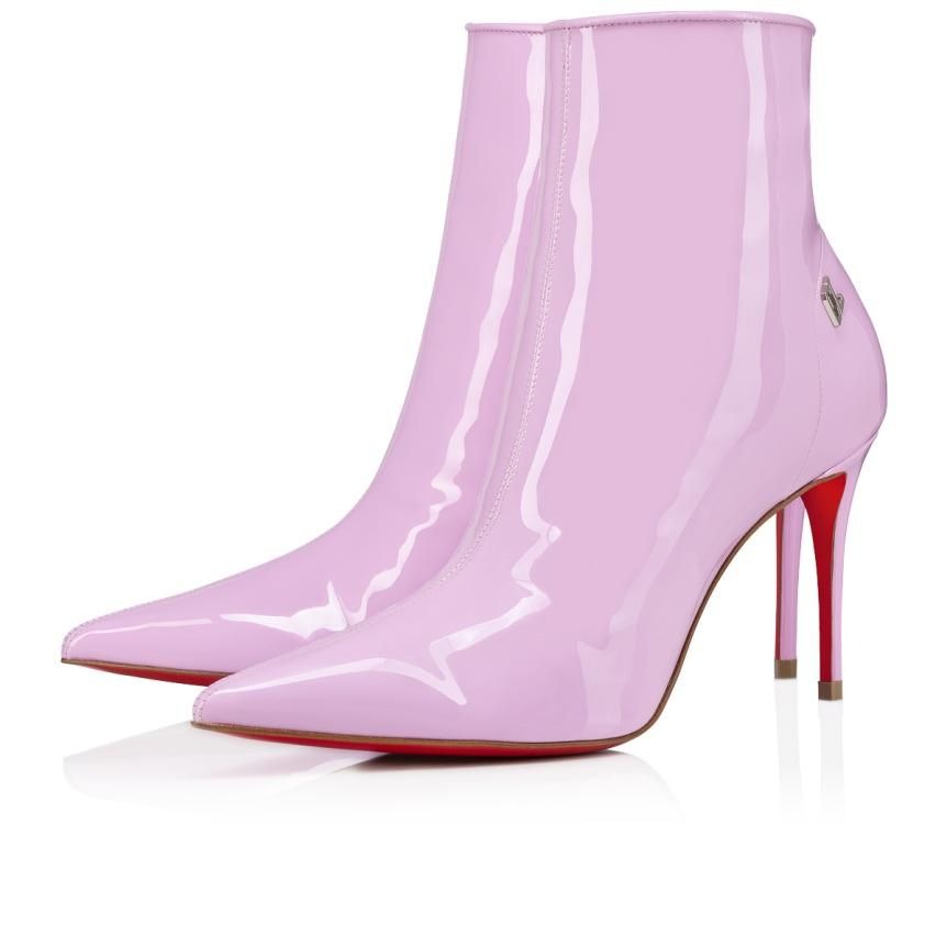 Christian Louboutin Sporty Kate Booty 85 mm Cuir Verni Pinkador Rose