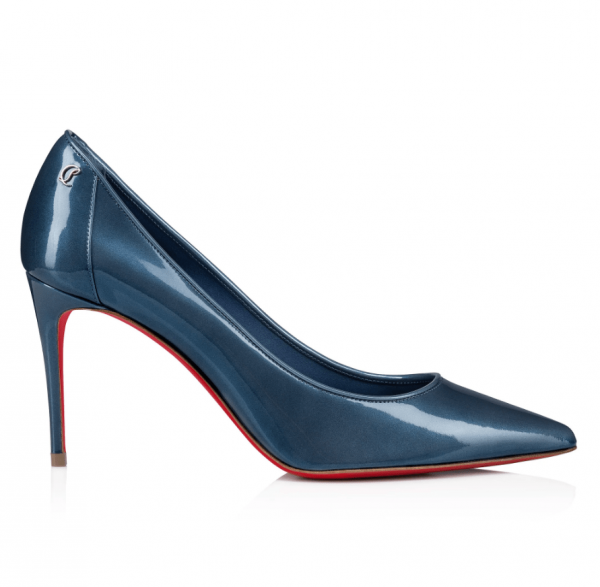 Christian Louboutin Sporty Kate Escarpins 85mm Cuir Verni Bleu – Image 2
