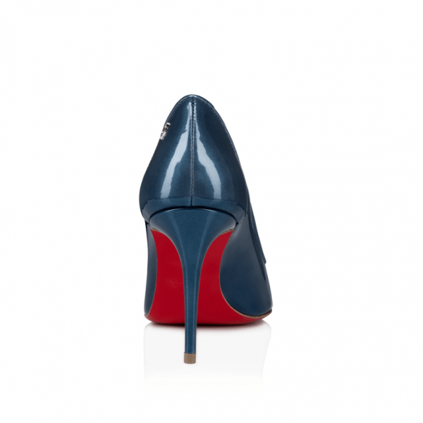 Christian Louboutin Sporty Kate Escarpins 85mm Cuir Verni Bleu – Image 3