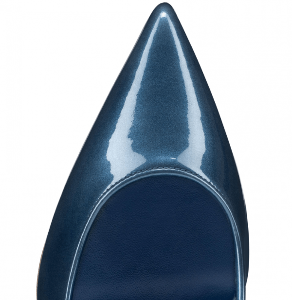 Christian Louboutin Sporty Kate Escarpins 85mm Cuir Verni Bleu – Image 4