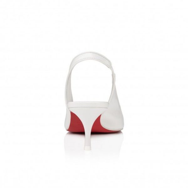 Christian Louboutin Sporty Kate Sling escarpins slingback 55 mm en cuir nappa blanc – Image 3
