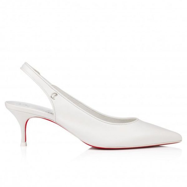 Christian Louboutin Sporty Kate Sling escarpins slingback 55 mm en cuir nappa blanc – Image 2