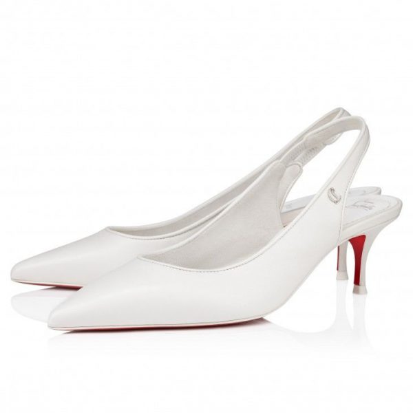 Christian Louboutin Sporty Kate Sling escarpins slingback 55 mm en cuir nappa blanc