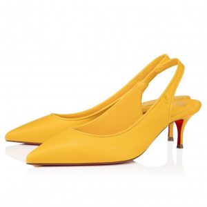 Christian Louboutin Sporty Kate Sling escarpins slingback 55 mm en cuir nappa pollen