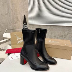 Christian Louboutin Stretchadoxa 70mm Bottines Basses Cuir de Veau Stretch Noir