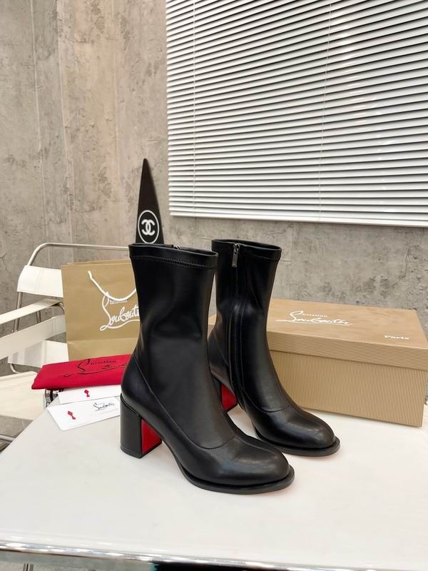 Christian Louboutin Stretchadoxa 70mm Bottines Basses Cuir de Veau Stretch Noir
