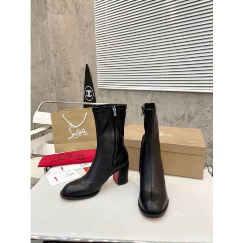Christian Louboutin Stretchadoxa 70mm Bottines Basses Cuir de Veau Stretch Noir – Image 2