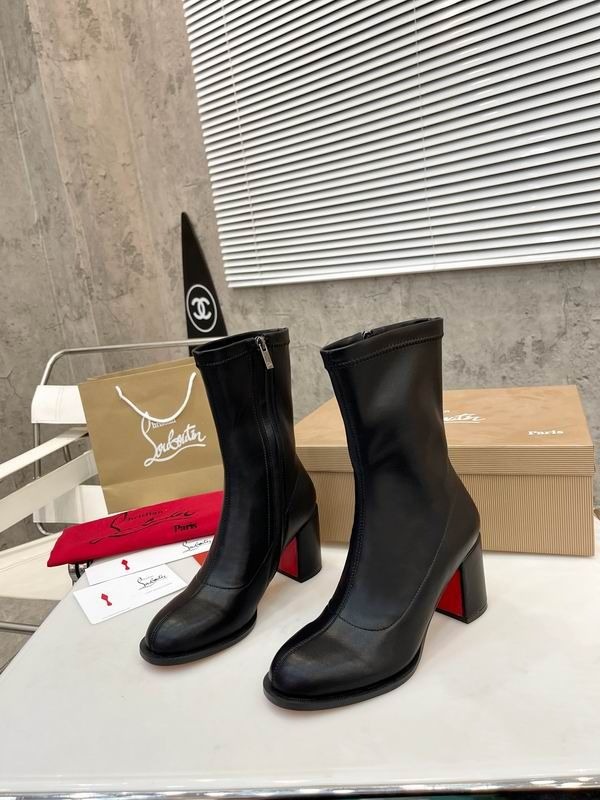 Christian Louboutin Stretchadoxa 70mm Bottines Basses Cuir de Veau Stretch Noir – Image 3