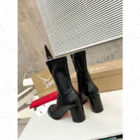 Christian Louboutin Stretchadoxa 70mm Bottines Basses Cuir de Veau Stretch Noir – Image 4
