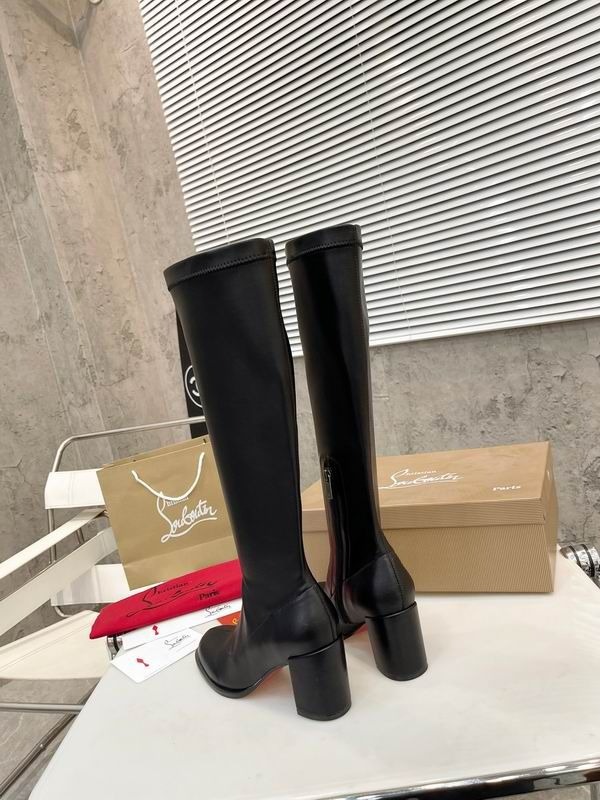 Christian Louboutin Stretchadoxa Botta Alta 70MM Bottes en Cuir Noir – Image 4