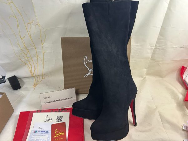 Christian Louboutin Bottes Hautes Bianca en Daim 140MM – Image 5