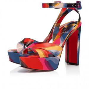 Christian Louboutin Supramariza 130 Mm Sandales à Brides en Cuir Calf Illusion Multicolore