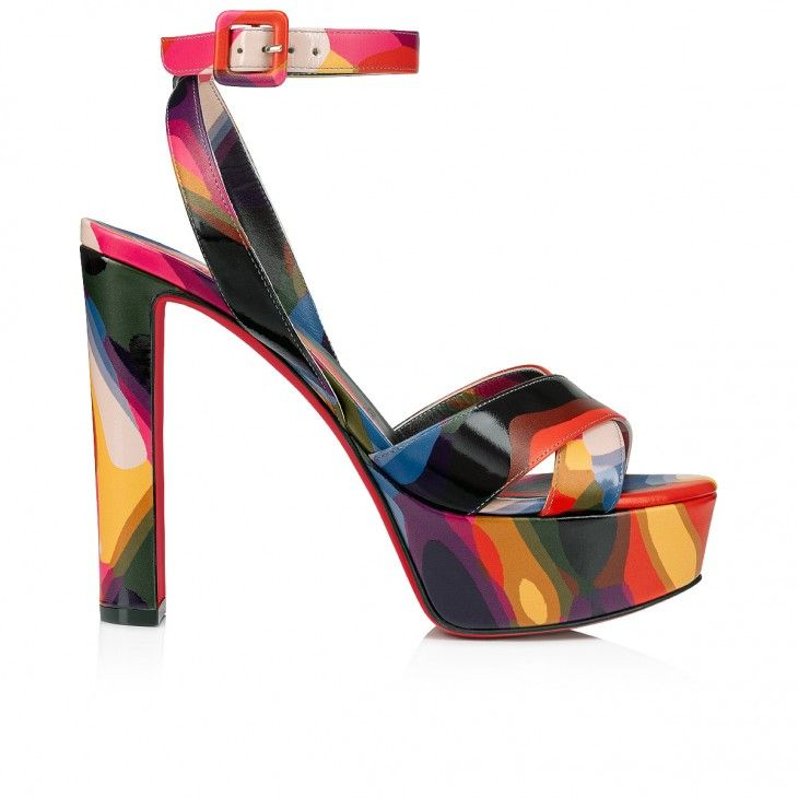 Christian Louboutin Supramariza 130 Mm Sandales à Brides en Cuir Calf Illusion Multicolore – Image 3