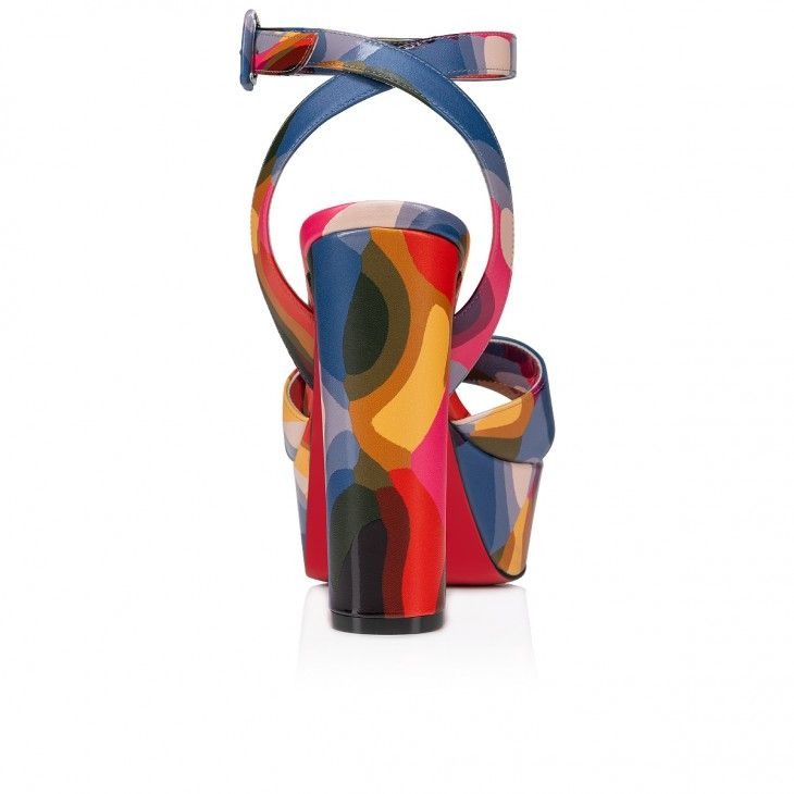 Christian Louboutin Supramariza 130 Mm Sandales à Brides en Cuir Calf Illusion Multicolore – Image 4