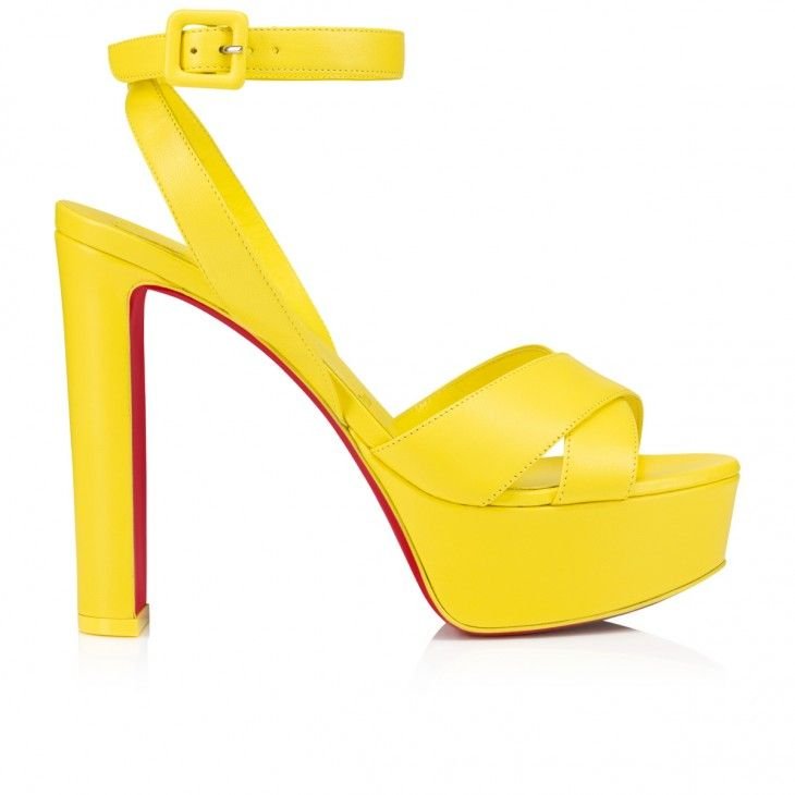 Christian Louboutin Supramariza 130 Mm Sandales à Brides en Cuir Nappa Jaune Queen – Image 2