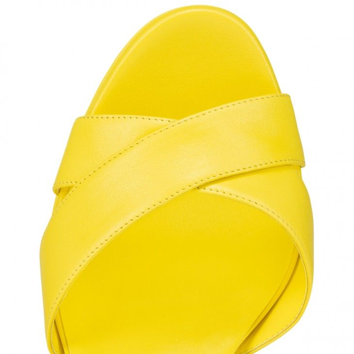 Christian Louboutin Supramariza 130 Mm Sandales à Brides en Cuir Nappa Jaune Queen – Image 4