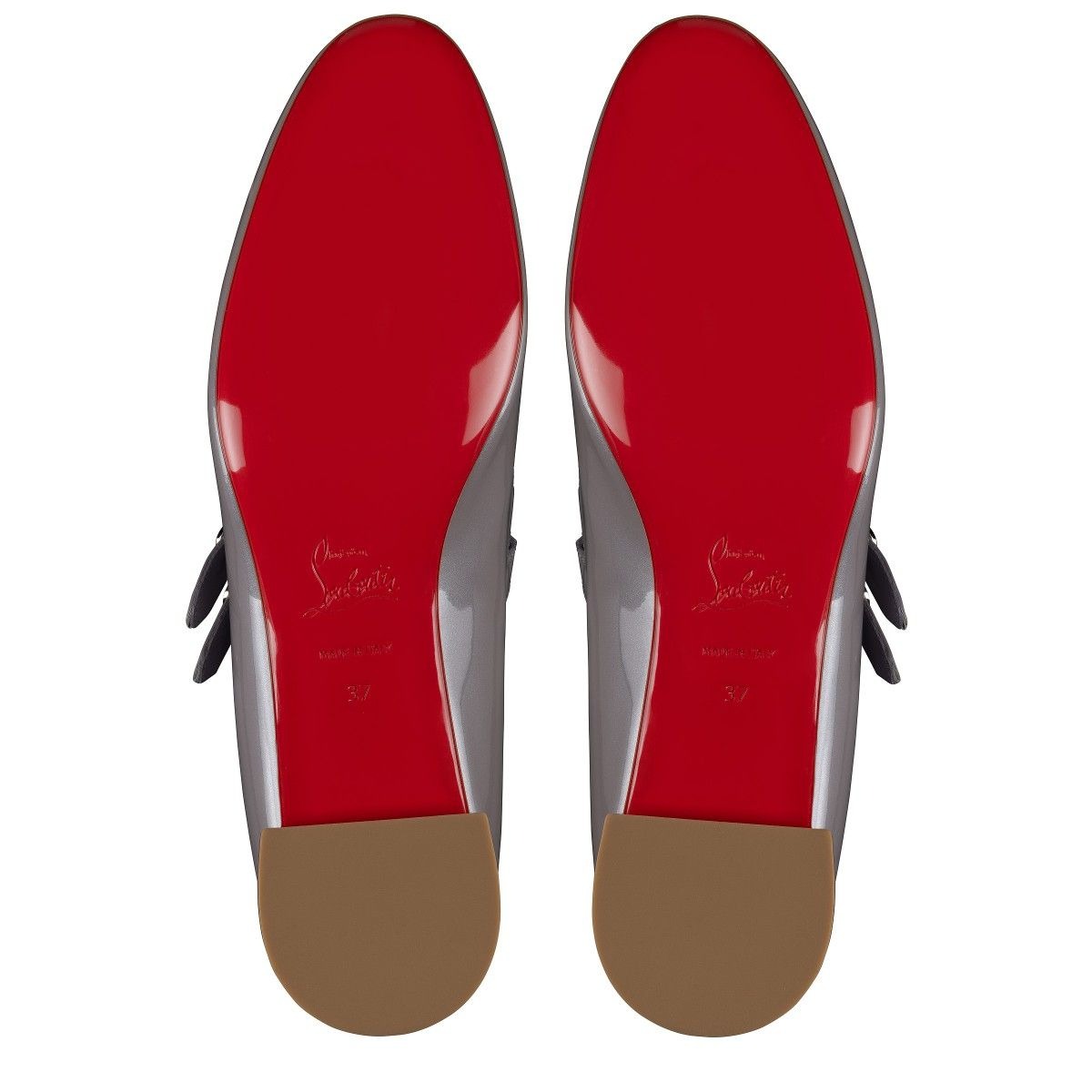 Christian Louboutin Sweet Jane Ballerines Plates en Cuir Verni Métallisé Mauve – Image 4