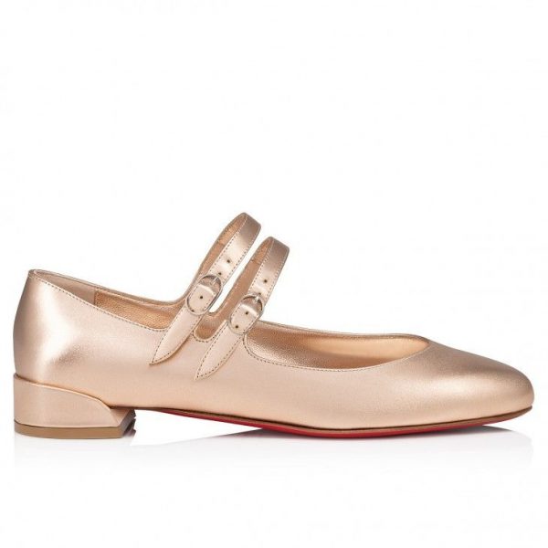 Christian Louboutin Ballerines Sweet Jane en cuir de veau iridescent leche – Image 2