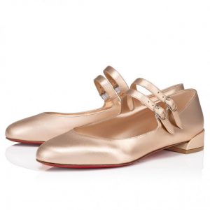 Christian Louboutin Ballerines Sweet Jane en cuir de veau iridescent leche