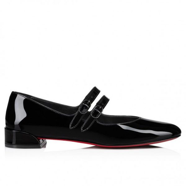 Christian Louboutin Ballerines Sweet Jane en cuir de veau verni noir – Image 2