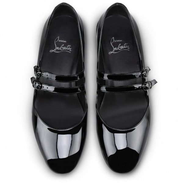 Christian Louboutin Ballerines Sweet Jane en cuir de veau verni noir – Image 4