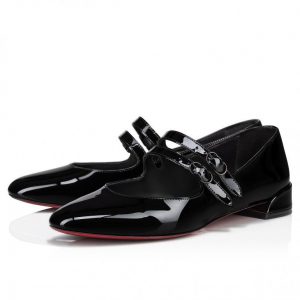 Christian Louboutin Ballerines Sweet Jane en cuir de veau verni noir