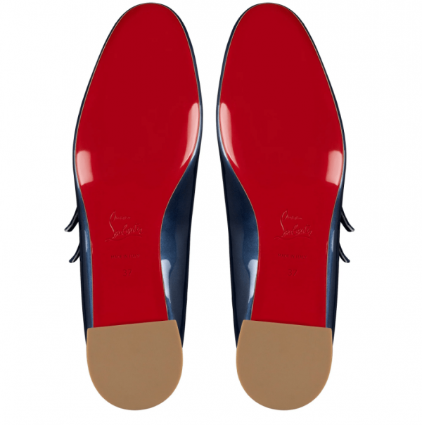 Christian Louboutin Sweet Jane Ballerines en Cuir Verni Bleu – Image 5