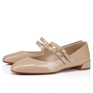 Christian Louboutin Ballerines Sweet Jane en cuir verni nude 1