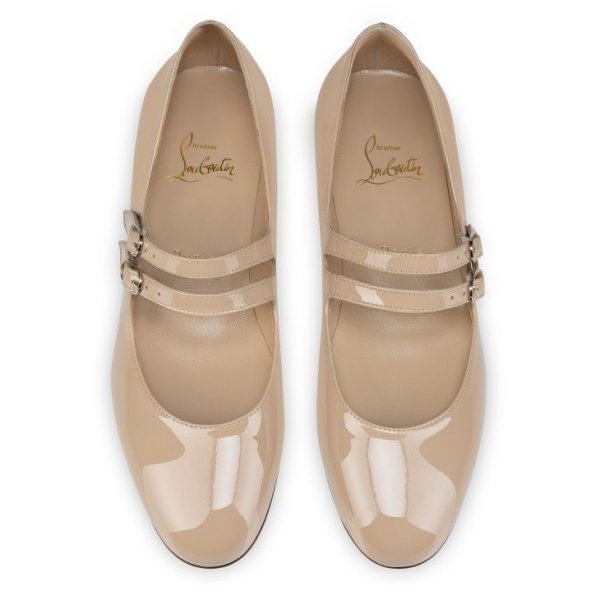 Christian Louboutin Ballerines Sweet Jane en cuir verni nude 1 – Image 5