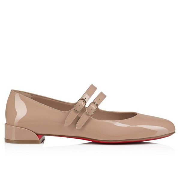 Christian Louboutin Ballerines Sweet Jane en cuir verni nude 2 – Image 2