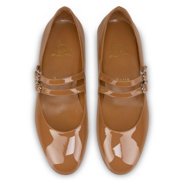 Christian Louboutin Ballerines Sweet Jane en cuir verni nude 4 – Image 4