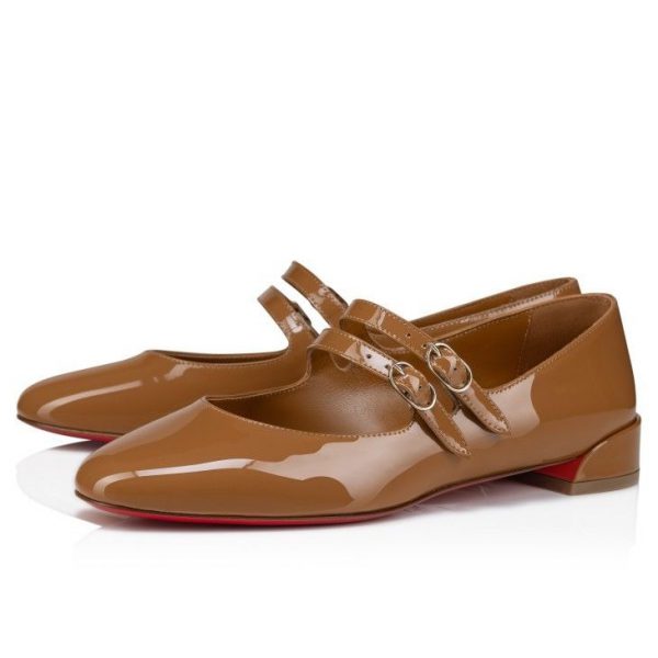 Christian Louboutin Ballerines Sweet Jane en cuir verni nude 4