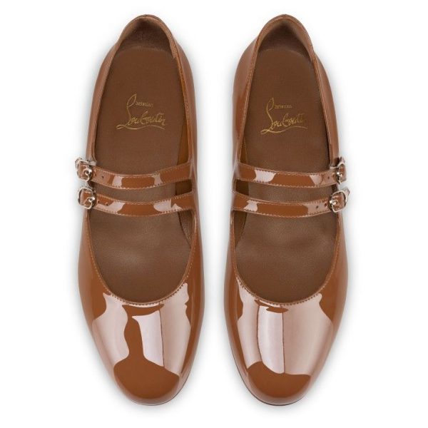 Christian Louboutin Ballerines Sweet Jane en cuir verni nude 5 – Image 4