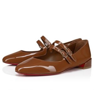 Christian Louboutin Ballerines Sweet Jane en cuir verni nude 5