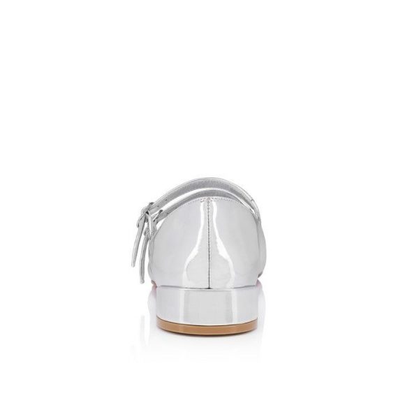 Christian Louboutin Ballerines Sweet Jane en cuir de veau specchio argent – Image 3