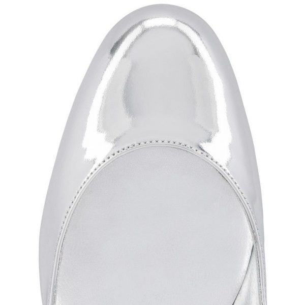 Christian Louboutin Ballerines Sweet Jane en cuir de veau specchio argent – Image 4