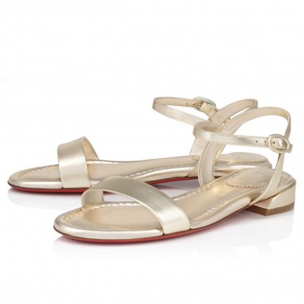 Sandales Christian Louboutin Sweet Jane en cuir nappa irisé platine