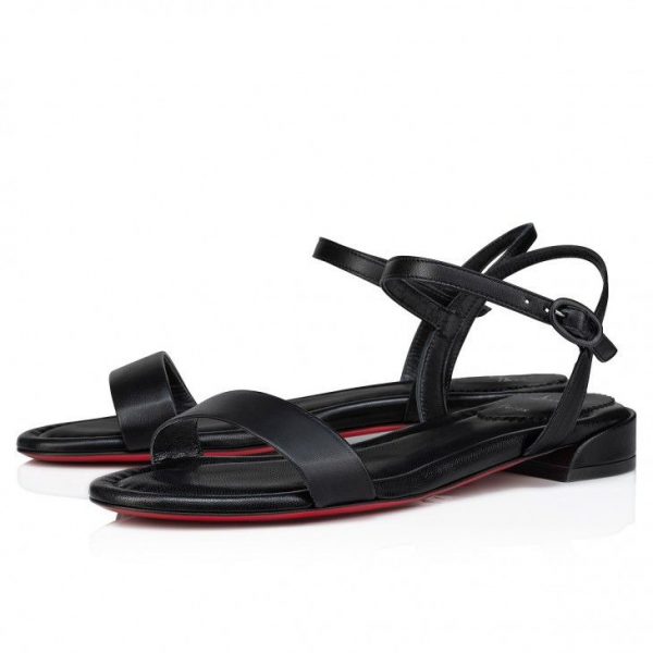 Sandales Christian Louboutin Sweet Jane, cuir nappa noir
