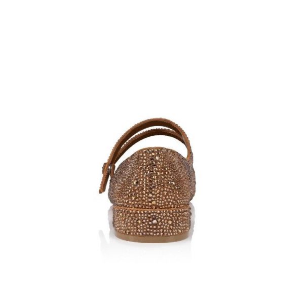 Christian Louboutin Ballerines Sweet Jane Strass en veau velours et strass nude 5 – Image 4