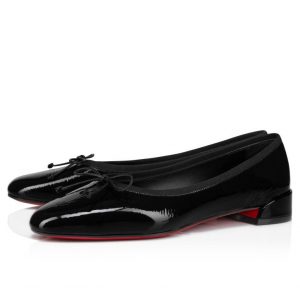 Christian Louboutin Sweetie Jane Ballerines en Cuir Verni Vog Noir