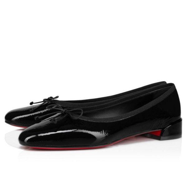 Christian Louboutin Sweetie Jane Ballerines en Cuir Verni Vog Noir