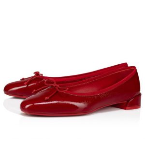 Christian Louboutin Sweetie Jane Ballerines en Cuir Verni Vog Loubi
