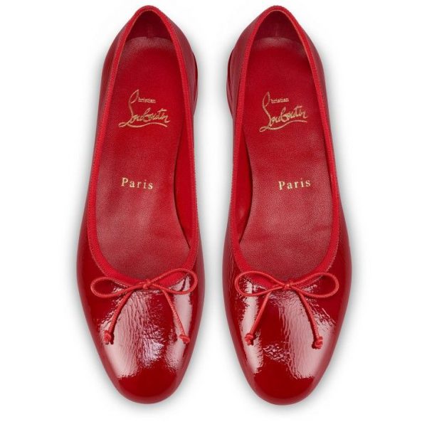 Christian Louboutin Sweetie Jane Ballerines en Cuir Verni Vog Loubi – Image 4