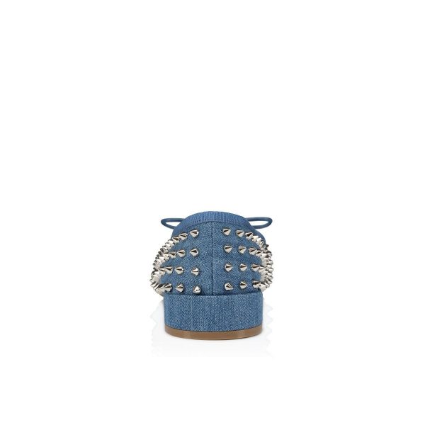 Christian Louboutin Sweetie Jane Spikes Ballerines en Denim Coton – Image 2